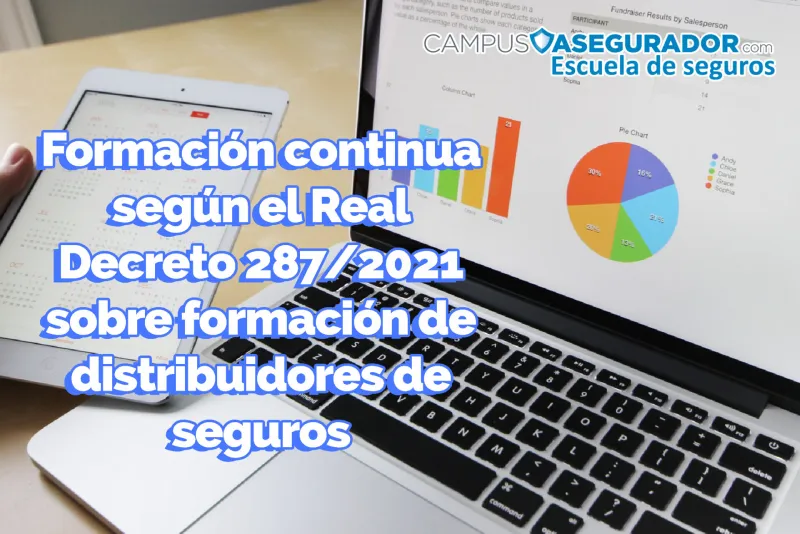 Información sobre formación continua para distribuidores de seguros bajo el Real Decreto 287/2021 de Campus Asegurador.