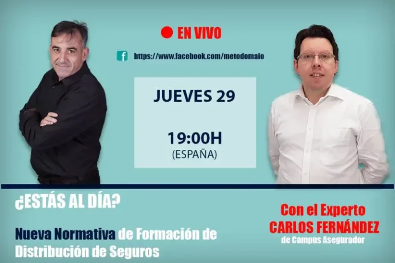 Formación Distribución Seguros: Nueva Normativa Técnica Carlos Fernández analiza nueva normativa formación distribución seguros en sesión vivo Campus Asegurador Jueves 29.