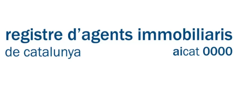 Registro Agentes Inmobiliarios Cataluña | Distintivo AICAT Logotipo oficial Registro de Agentes Inmobiliarios de Cataluña y distintivo AICAT profesional en color azul corporativo.