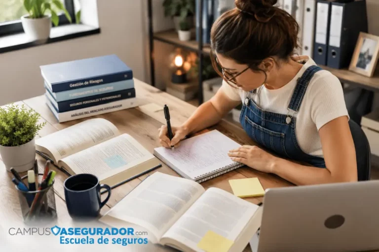 Métodos de aprendizaje y redacción de apuntes académicos Mujer con peto vaquero redacta notas en cuaderno junto a libros de consulta abiertos en superficie de madera.
