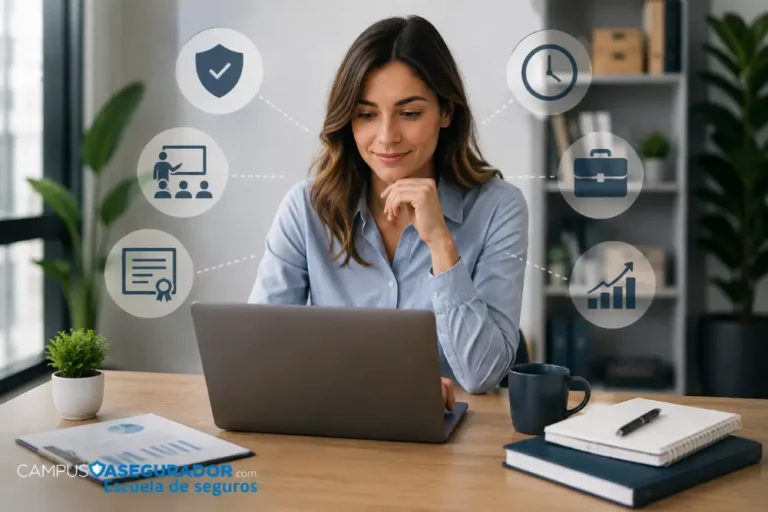 Distribuidor de Seguros Nivel 1: formación y salidas profesionales | Campus Asegurador Profesional realizando formación de Distribuidor de Seguros Nivel 1 para desarrollar su carrera en el sector asegurador.