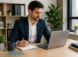 Profesional realizando formación obligatoria para distribuidores de seguros y cumplimiento de los requisitos de certificación.